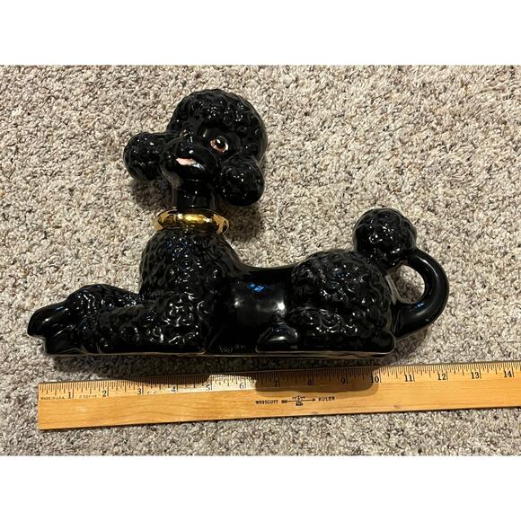 Black Poodle Ceramic Gold Gilt Vtg MCM Atlantic Mold - Picture 15 of 15